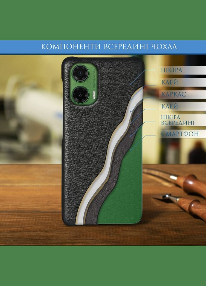 Шкіряна накладка Cover для Motorola Moto G35 Чорний (78269) Stenk (316651265)