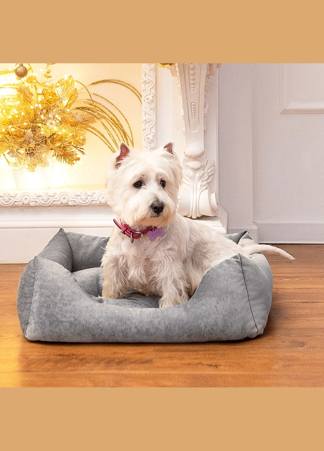 Лежак для собак Denver, сірий, 78х60х20 см Pet Fashion (292259009)