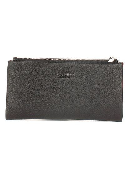 Гаманець жіночий шкіряний чорно-червоний 1173-4546 Karya (336377850)