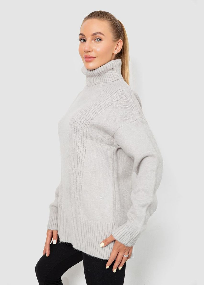 Светло-серый свитер - гольф женский шерстяной,, 244r2050 Ager