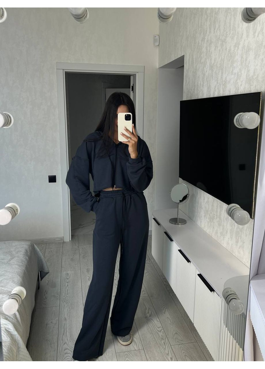 Жіночий костюм двійка кофта+штани графіт No Brand (349508225)