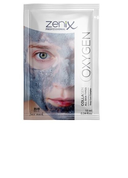 Киснева бульбашкова маска для обличчя з колагеном, 10 мл Zenix (278648239)
