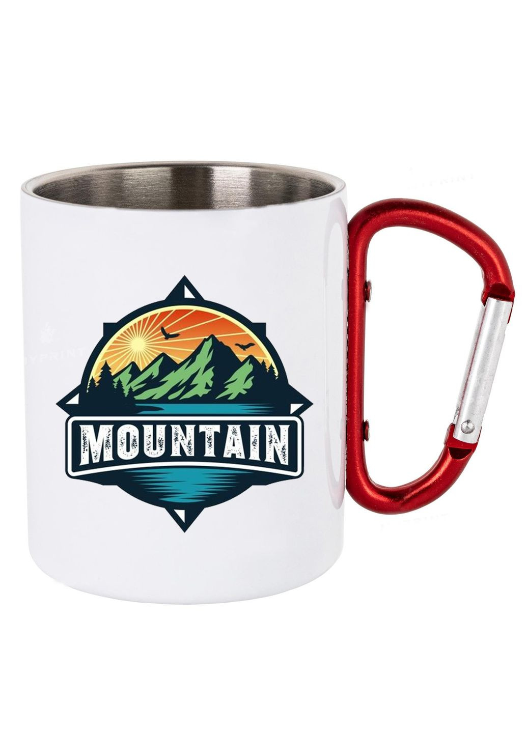 Кружка металлическая с карабином (red) туристическая 300 мл #0028 белая No Brand (316120938)