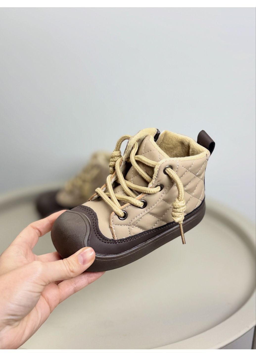 Бежевые повседневные осенние ботинки осенние детские бежевые 1617 No Brand