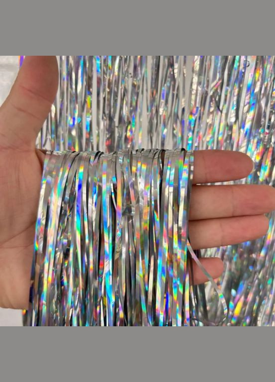 для фотозони з голограмою 3 м на 1 м сріблястий Jannet Дощик (316580364)