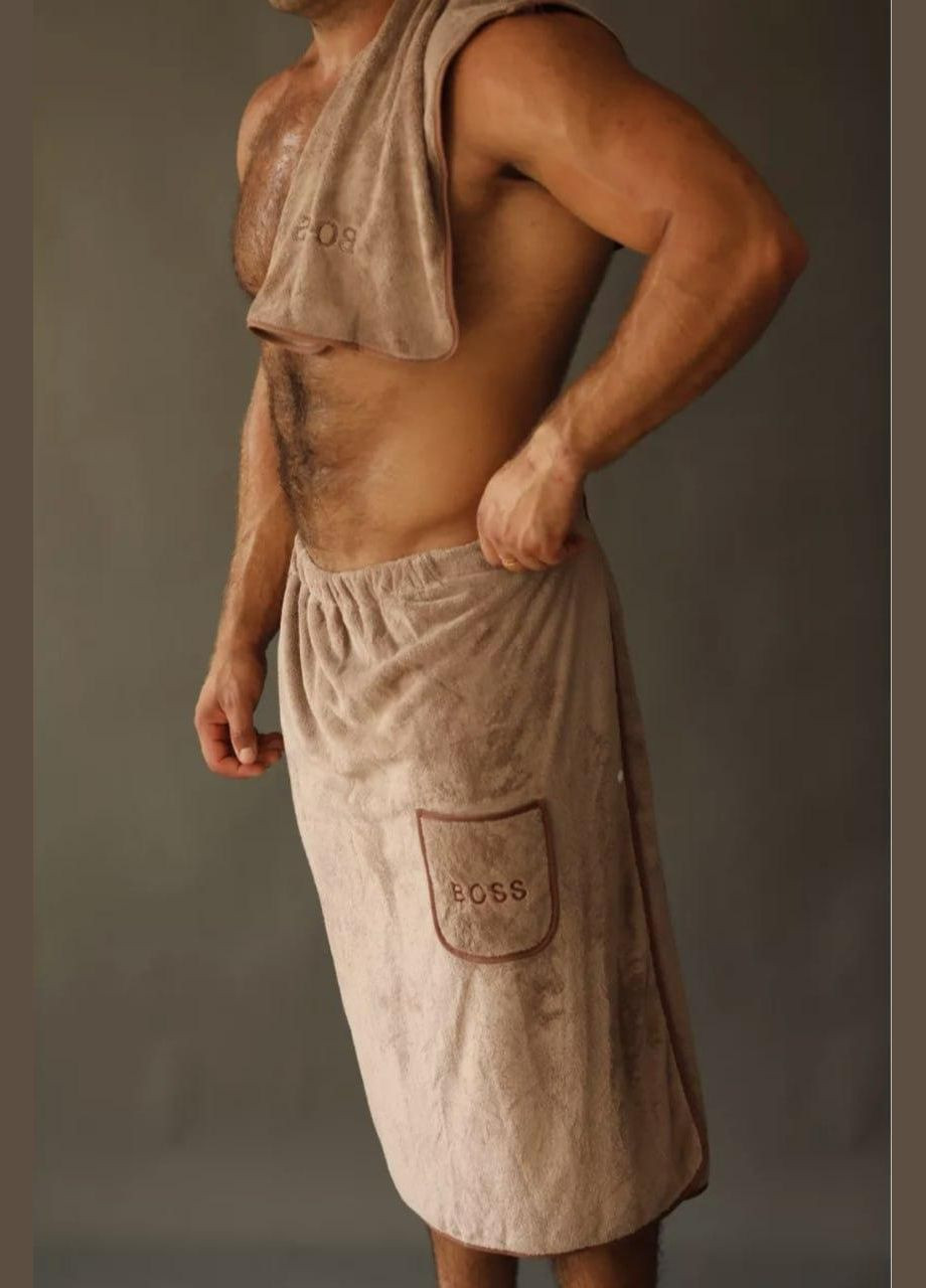 Килт банный 85х150 Капучино. No Brand светло-бежевый