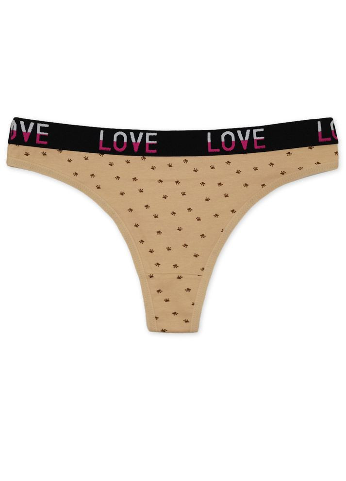 Женские трусики хлопковые трусики стринги Honey Fashion Accessories M/L бежевый (2-200) No Brand (313442692)