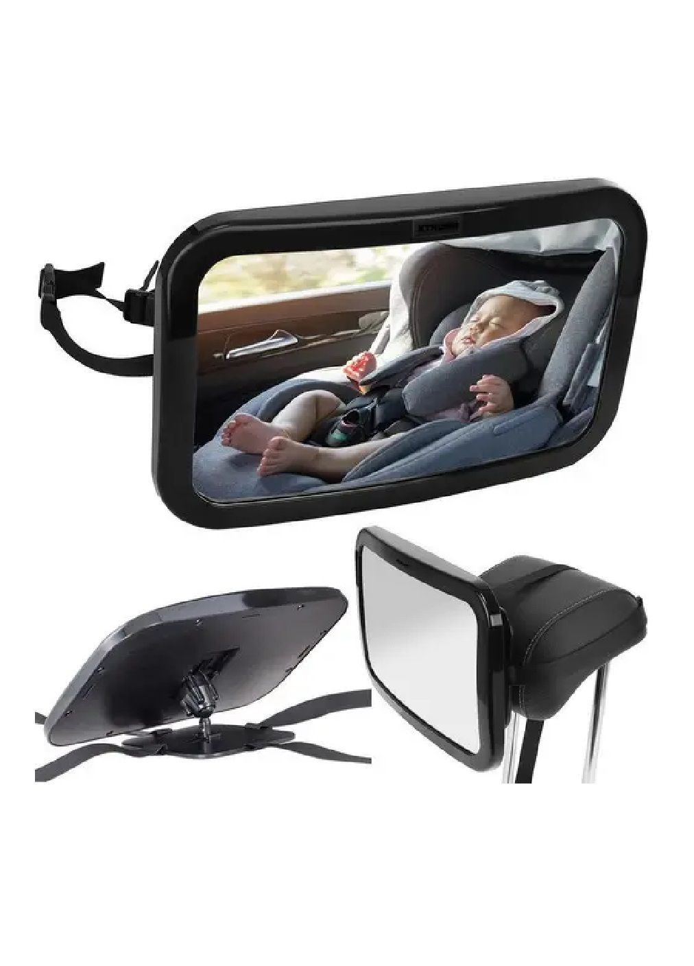 Дзеркало в машину автомобіль для спостереження за дитиною 4 ремені для кріплення регулювання на 360 градусів (476431-Prob) Unbranded (282595850)