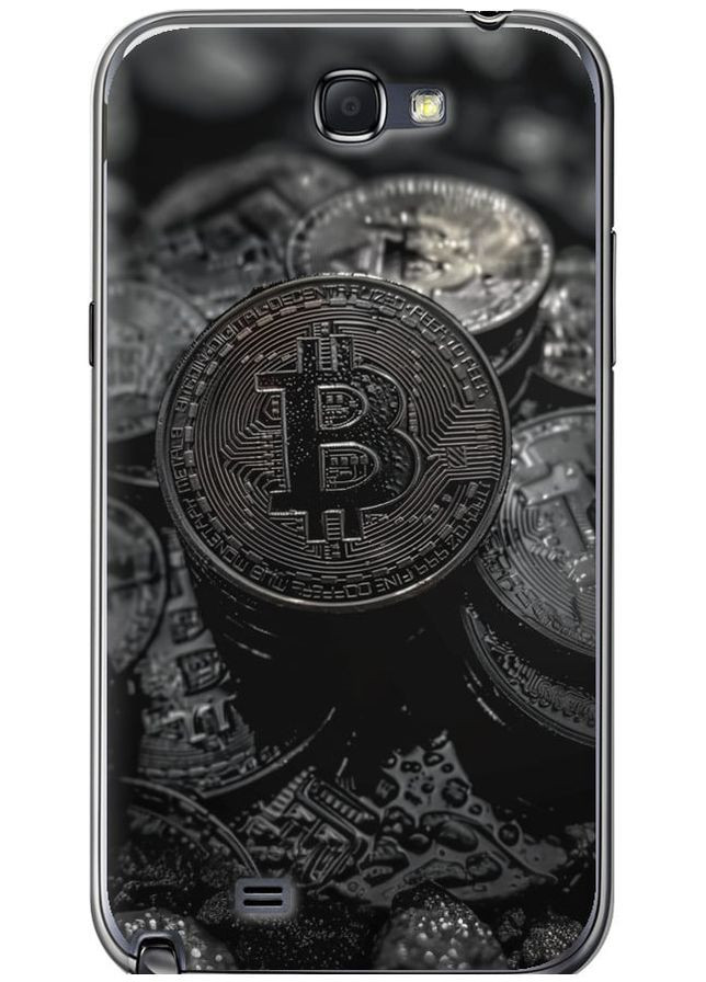 2D пластиковий чохол 'Black Bitcoin' для Endorphone Samsung Galaxy Note 2 N7100 (314508684)