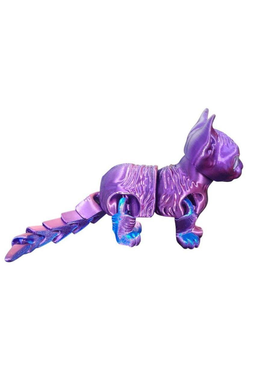 Іграшка Дитяча 3D Кіт сфінкс фіолетовий рухливий 16 см Look & Buy (341325314)