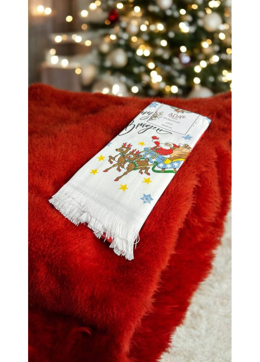 Набір кухонних рушників Туреччина 14648 40х60 шт 2 шт червоний Cestepe комбінований