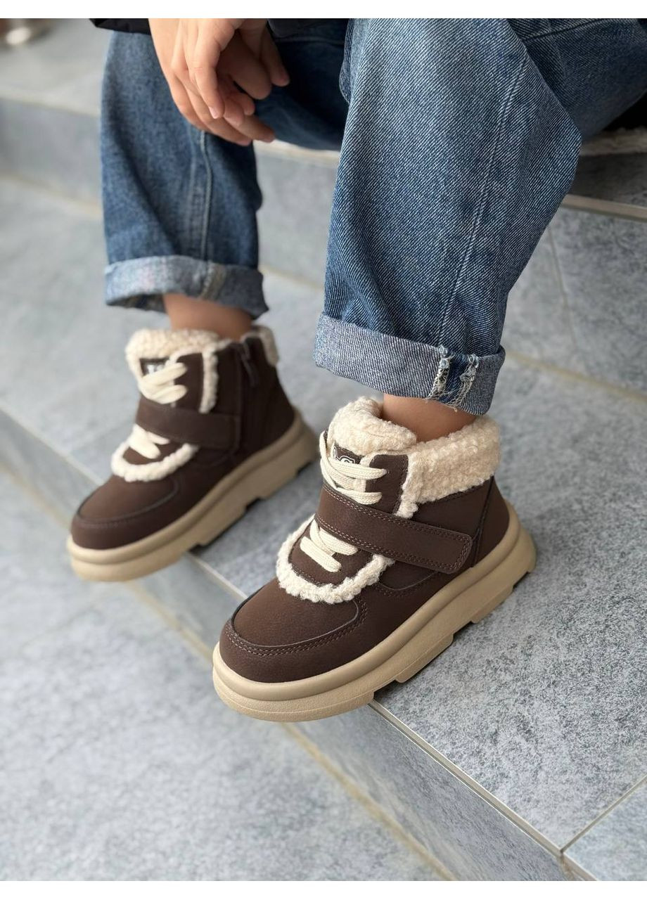 Коричневые зимние ботинки для девочек и мальчиков от тм Jong Golf