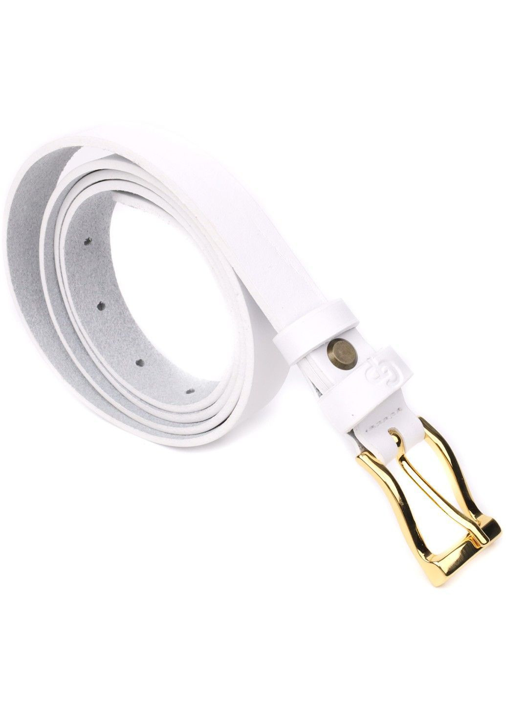 Стильный тонкий кожаный ремень для женщин 22948 Белый Grande Pelle (362971706)