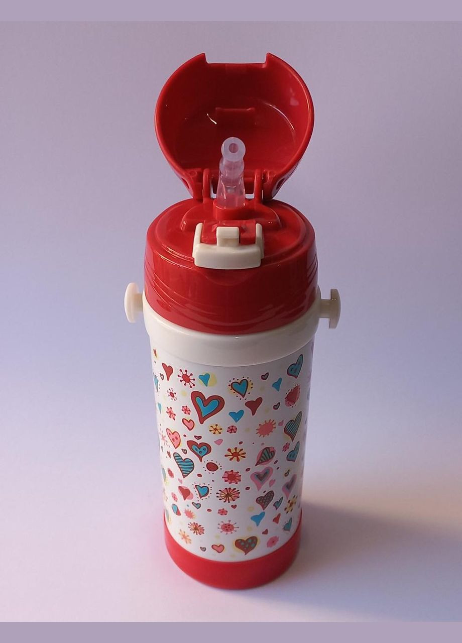 Термос детский 1776red 320мл с трубочкой красный А-Плюс (300001206)