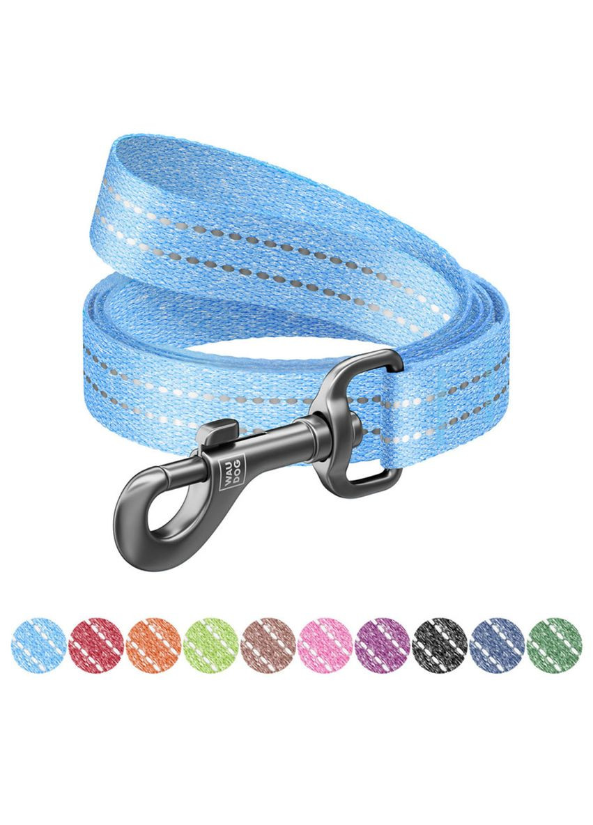Повідець для собак і Re-cotton, світловідбиваючий, Ш 25 мм, Дов 300 см блакитний WAUDOG (322642830)