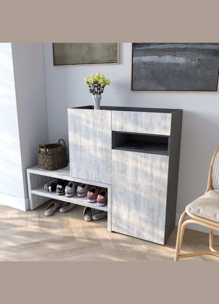 Тумба под обувь в прихожую RS-4 от Антрацит/Венге темный MORELI (335424715)