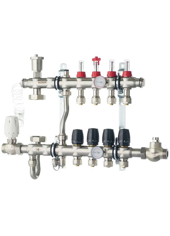 Колектор з вбудованим зміш. вузлом KR.S1011-4 1 "х4 SUS304 і євроконус 3/4-16 (KR2927) KOER (321184836)