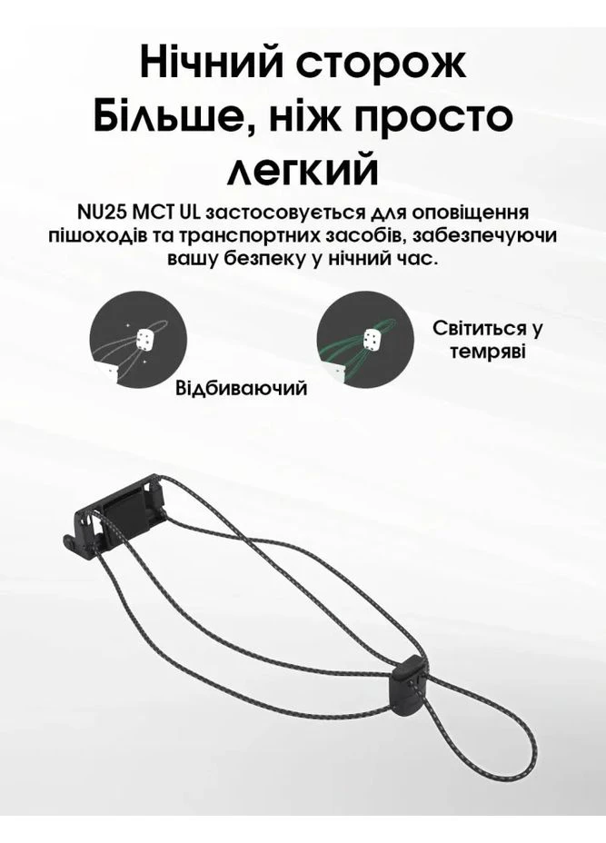 Налобный фонарик NU25 UL на аккумуляторе сверхлегкий яркостью 400 люмен с влагозащитой и зарядкой USB Type-C Nitecore (384296022)