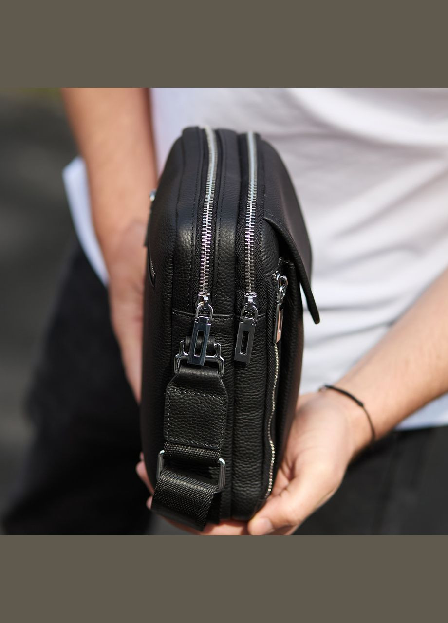 Чоловіча шкіряна сумка-барсетка 19х24х7.5, сумочка планшет через плече BX-36256 чорна Bexhill (346535008)