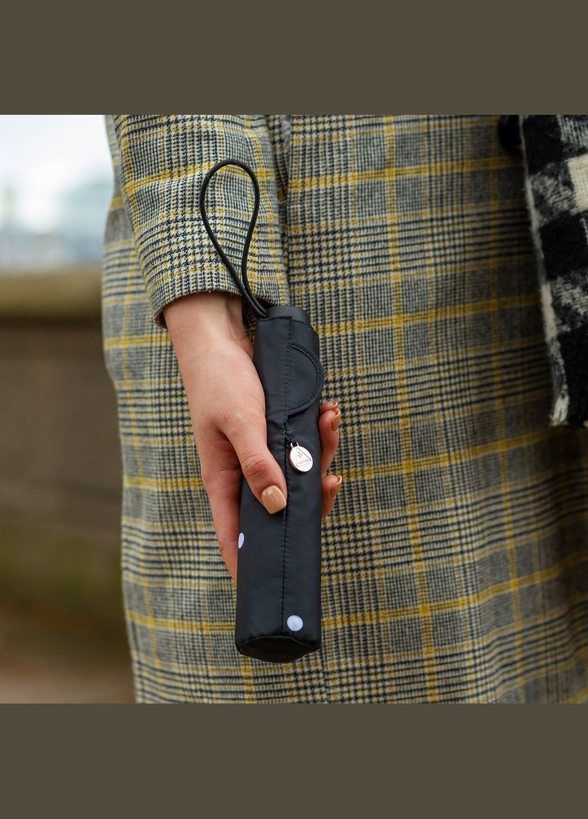 Чёрный зонт женский l553041246 superslim-2 polka dot (горох) Fulton (303401128)