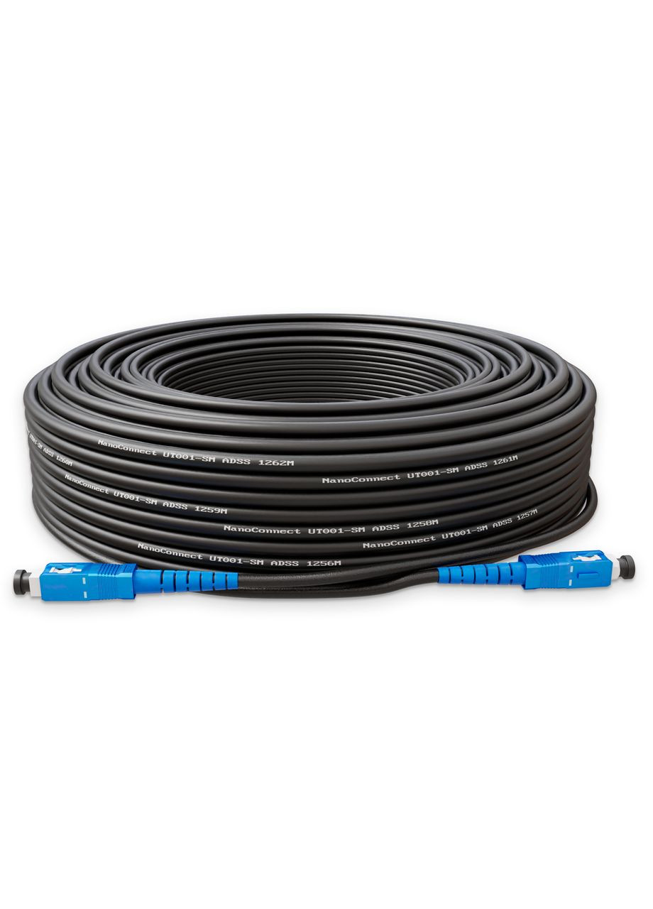 Патч-корд зовнішній самонесучий ADSS SC/UPC-SC/UPC Чорний HDPE, Singlemode G.652.D (SM), Simplex, 4,4мм - 100 м NanoConnect (299337815)