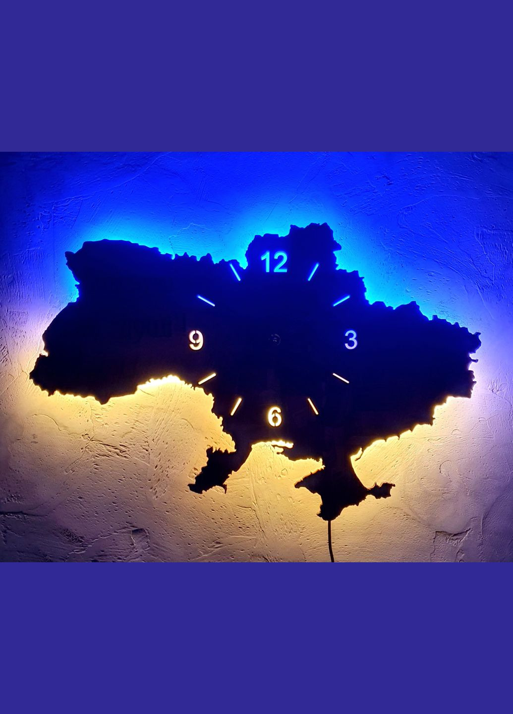 Дерев'яний настінний годинник із підсвіткою "Волонтер-це стан душі" 60*40 см No Brand (313438585)