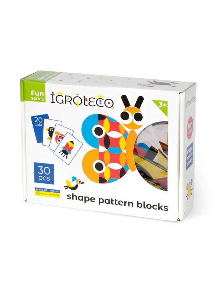 Дерев'яна гра "Фігурна мозаїка" 900071, 30 елементів Igroteco (302805504)