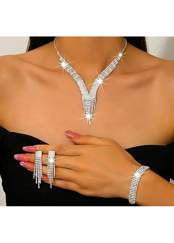 Комплект вечерней бижутерии в стразах No Brand (366668024)