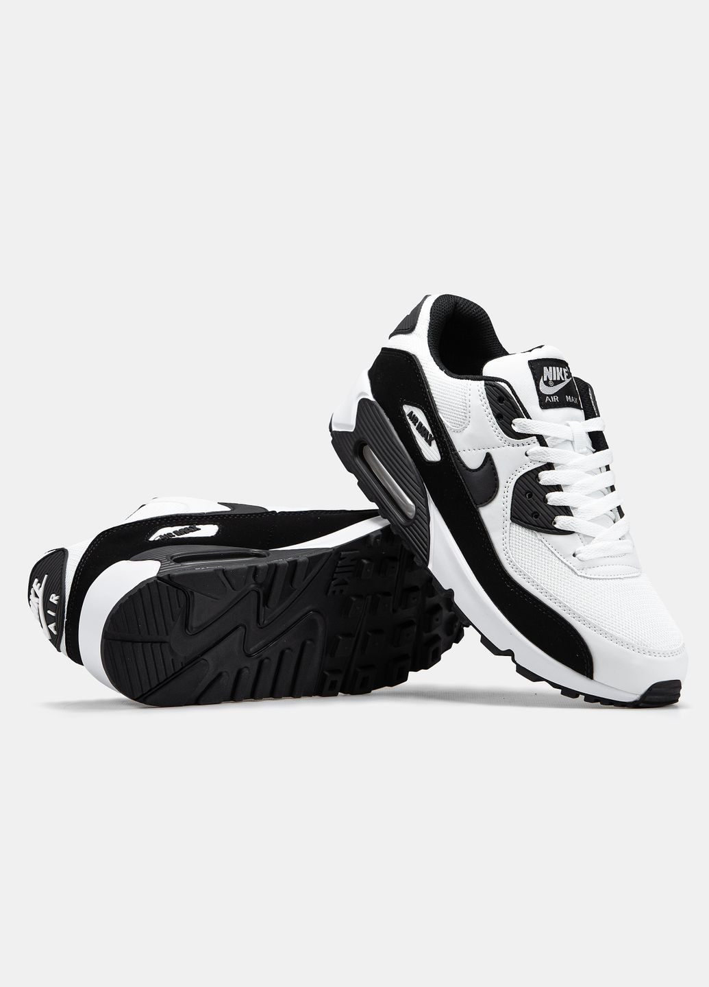Чорно-білі всесезон кросівки чоловічі nike air max 90 black white | найк аір макс 90 чорно-білі No Brand