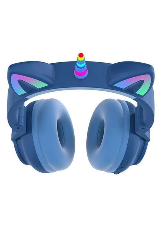 Беспроводные наушники для детей Единорог Cat STN-27 LED Bluetooth с кошачьими ушками (1756374756) No Brand (332006233)