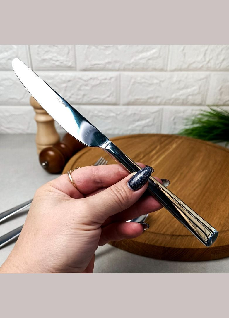 Набір квадратних столових приладів 24пр з нержавіючої сталі (ar0724TS) Ardesto (303209878)