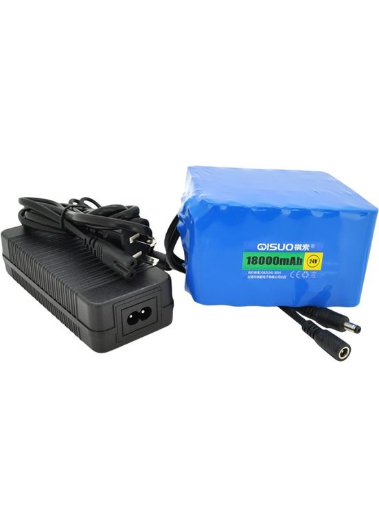 Аккумулятор 24V 18A с элементами Li-ion 18650 с зарядным устройством 25.2V 3A DC5.5x2.1 (QS-2418CH) QiSuo (334117791)