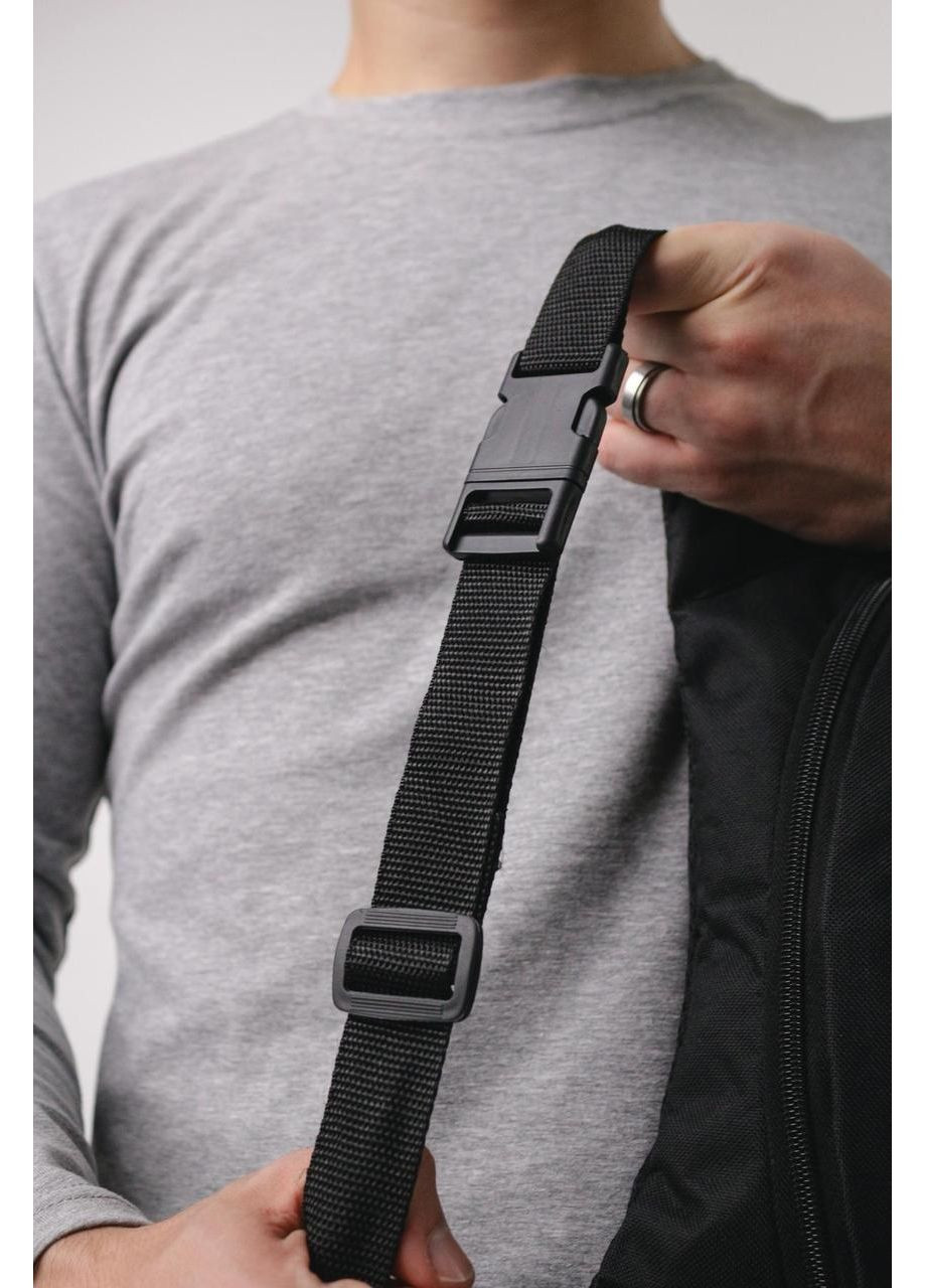 Спортивна синя сумка на пояс з чорним логотипом, надійний матеріал чоловіча бананка для активного відпочинку Intruder (348780025)