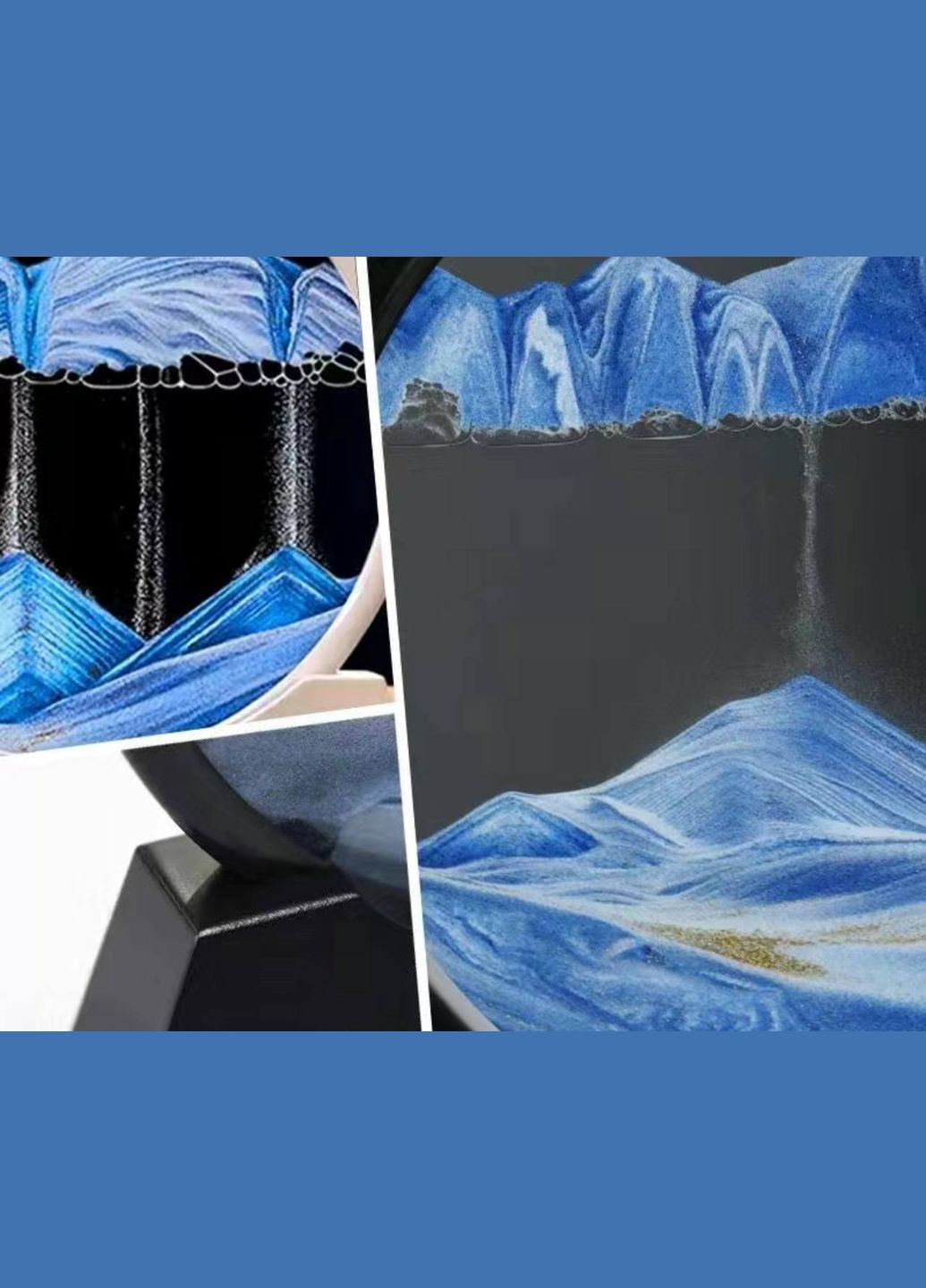 Картина 3Д Рухомий пісок Антистрес.Біла рамка з синім кварцовим піском No Brand (289528493)