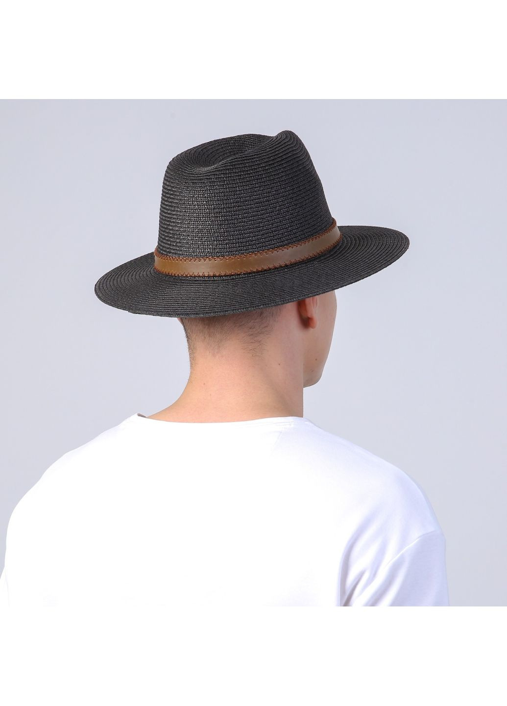 Капелюх федора чоловічий папір чорний BAY 376-053 LuckyLOOK 376-053М (341675420)