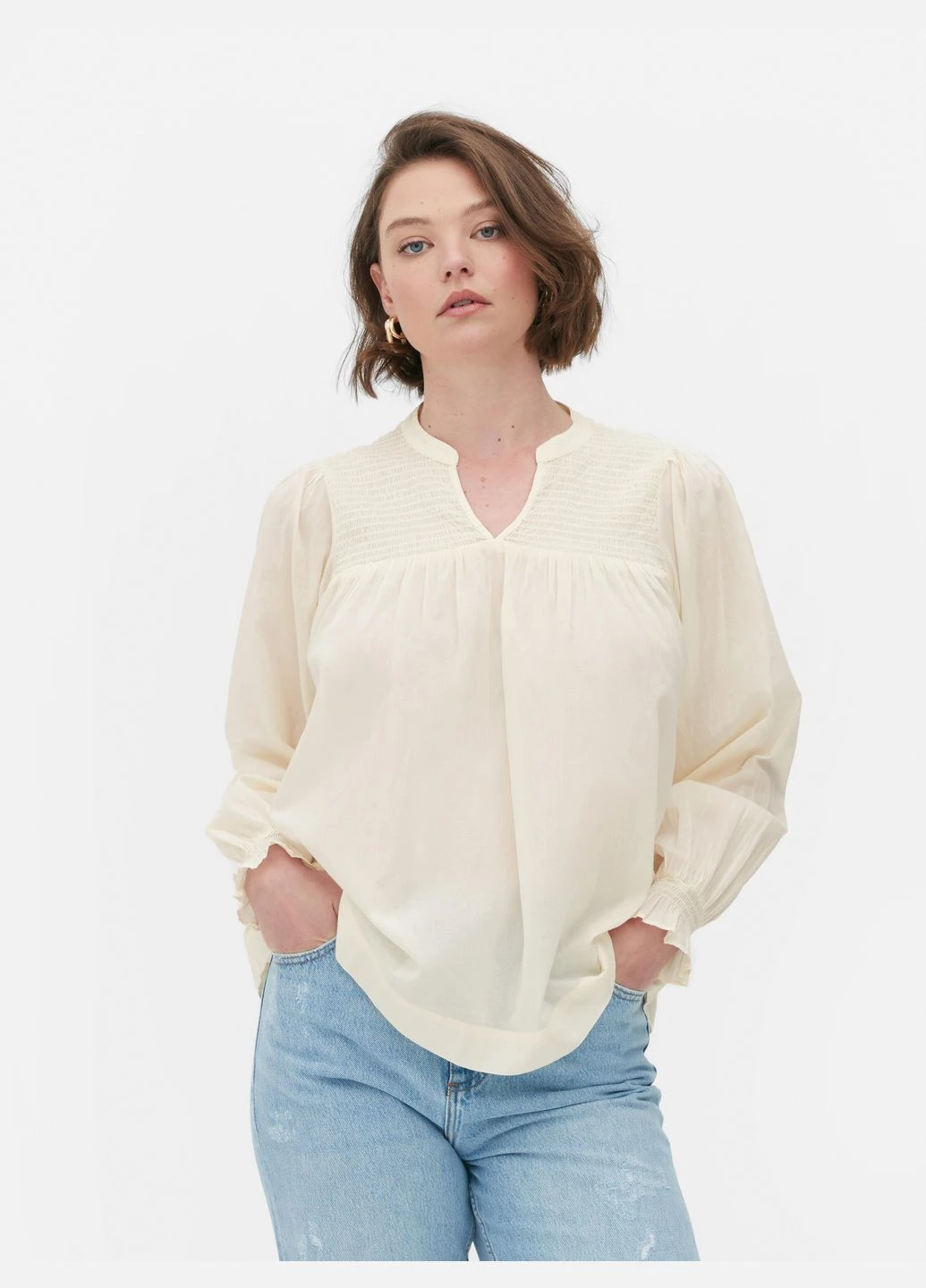 Айвори блуза лето,кремовый, Primark