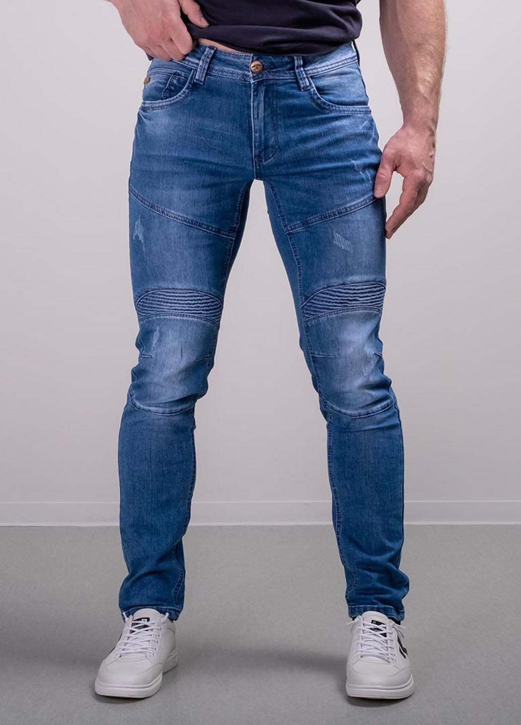 Синие демисезонные джинсы мужские 200118 Power
