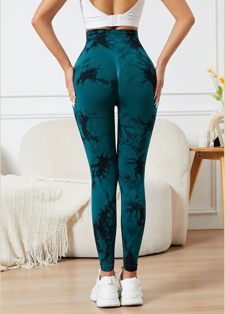 Жіночі безшовні мармурові лосини з ефектом пушап та високою талією для спорту фітнесу і йоги No Brand (327243138)