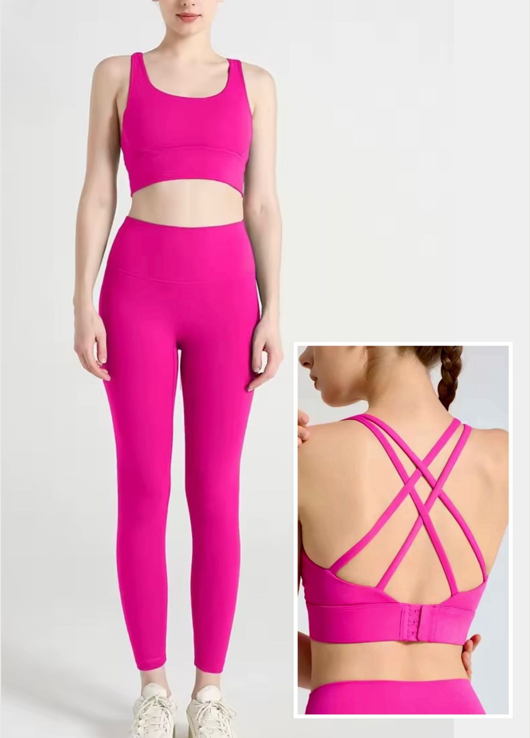Жіночий спортивний костюм (комплект для фітнесу та йоги), легінси + топ No Brand (336378069)