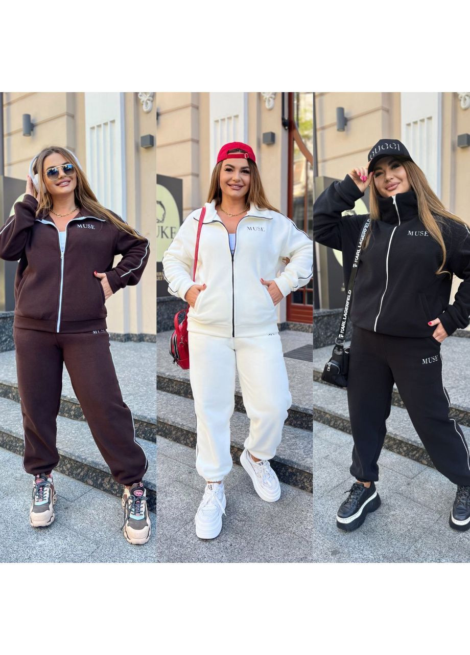 Костюм Muse фліс Турецький,штани Джогери та кофта на блискавці вільного крою Україна (362621701)
