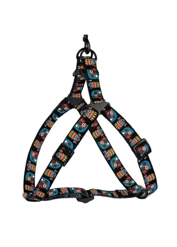 Шлея нейлонова з пластиковою пряжкою для собак різних порід Dog Urban Mask Black - 1,6х40-53 см BronzeDog (363254512)