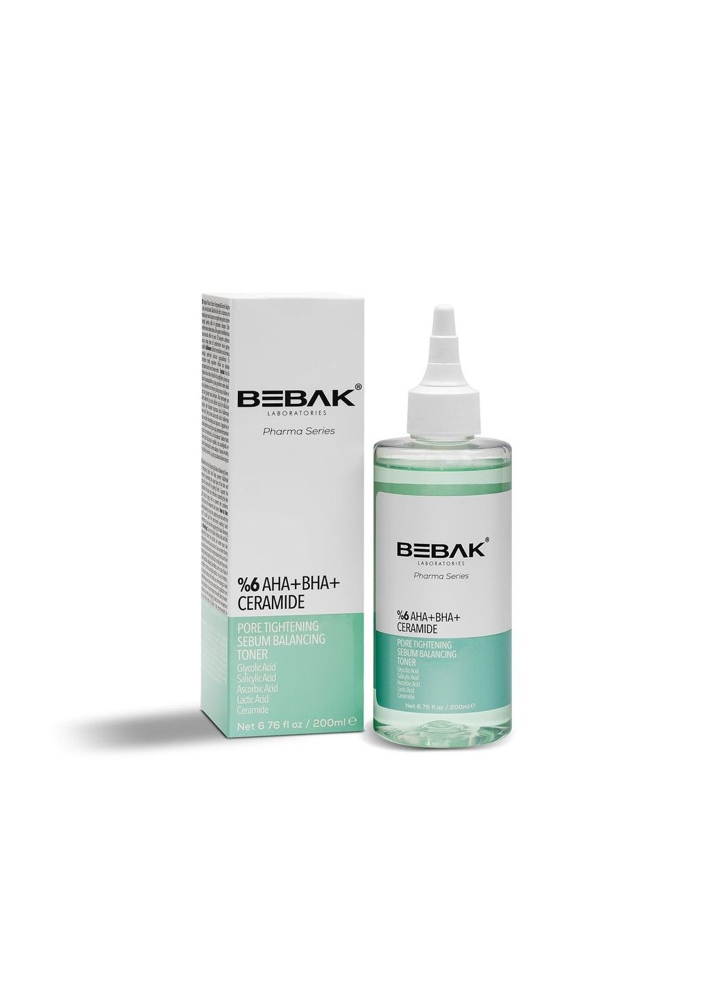 Сужающий поры тонер для лица с гликолевой кислотой Pharma, 200 мл Bebak (324414077)