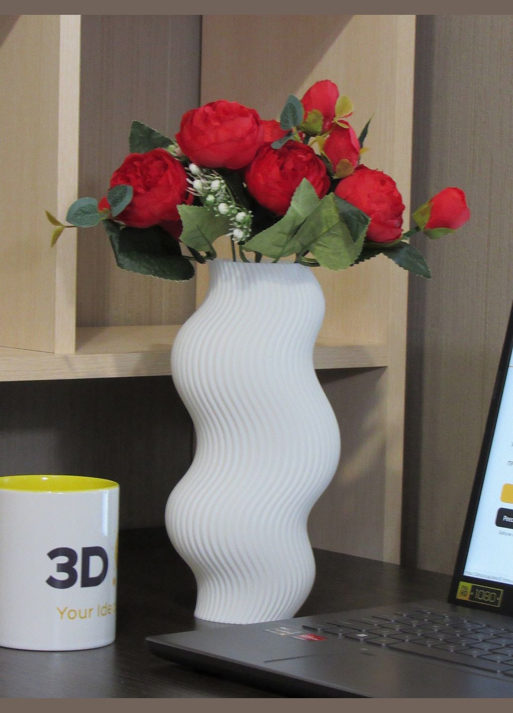 Ваза Хвиля біла No Brand (322233968)