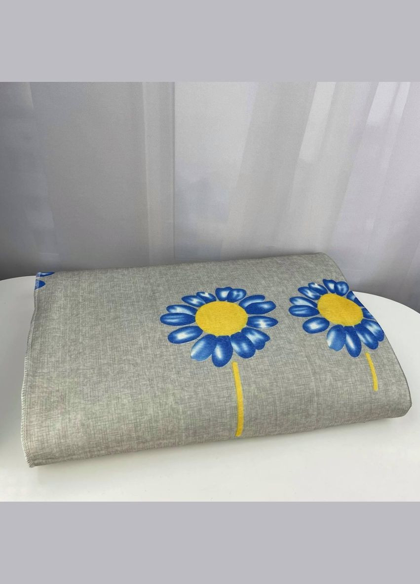 Электропростынь двуспальная с двумя зонами с цветным рисунком Байка Турция 155x170 см 55166 Синий Цветок Lux (337093719)