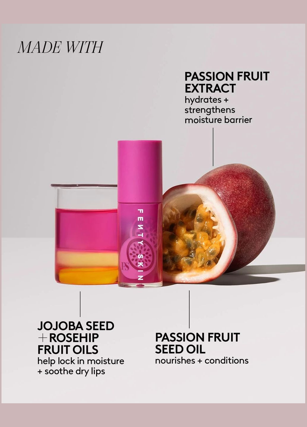Олія для губ "Passion Fruit" з набору Fruit Quench'rz Hydrating + Strengthening Lip Oil Trio Fenty Beauty (347608440)