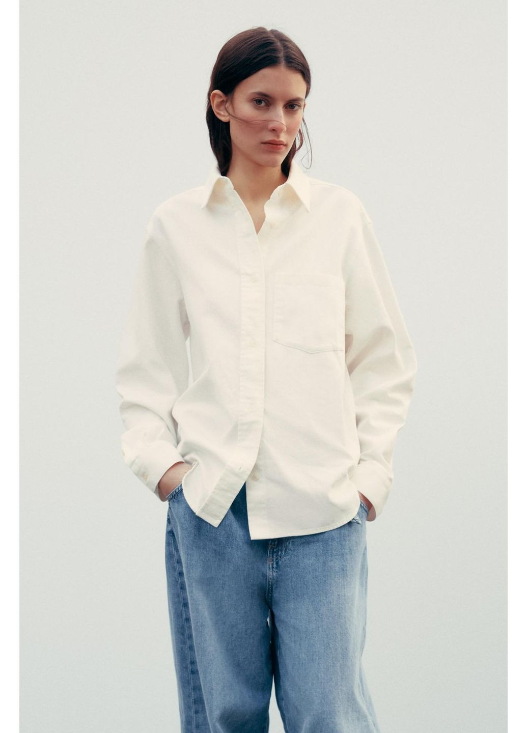 Джинсова сорочка з кишенею Zara (354816920)