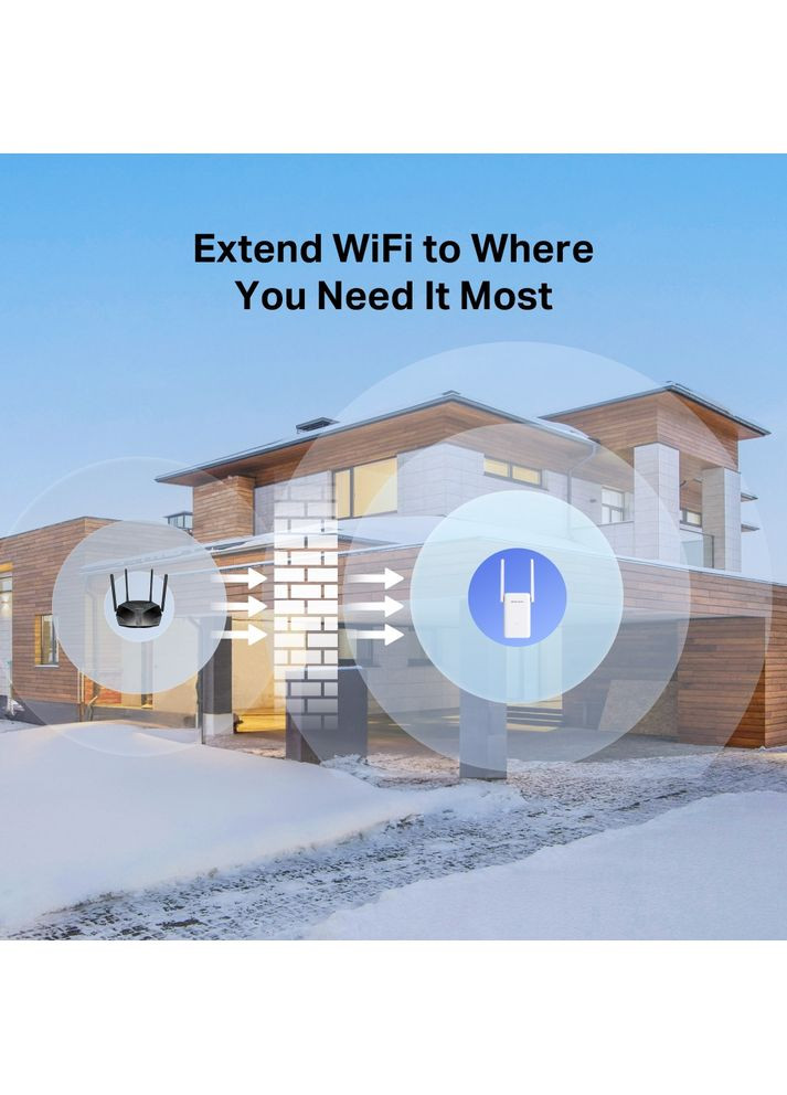 Розширювач покриття WiFi ME80X AX3000, 1хGE LAN Mercusys (360403781)