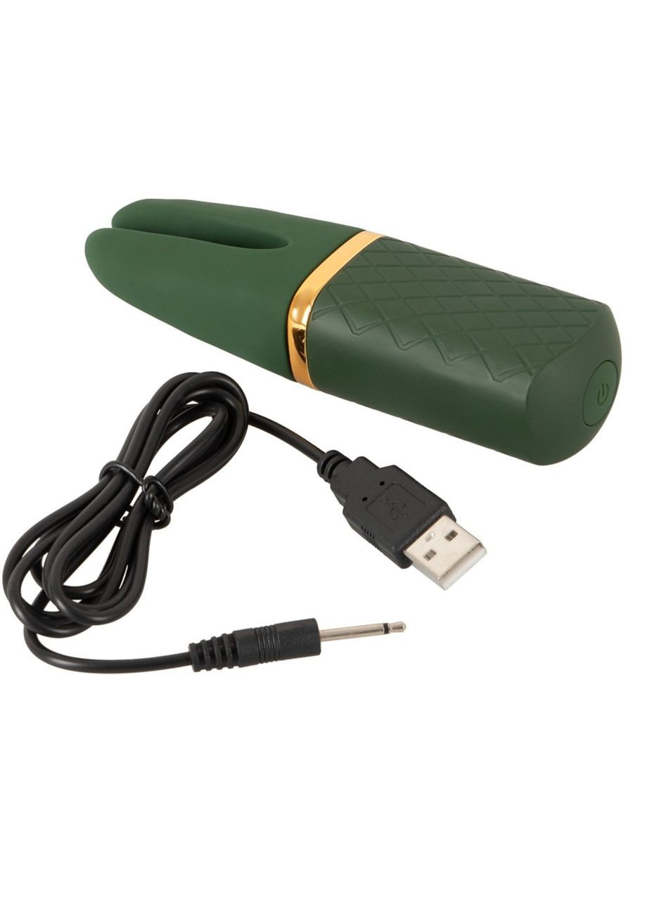 Вібратор кліторальний зелений Emerald Love Luxurious Split Tip Vibrator You2Toys (299386666)