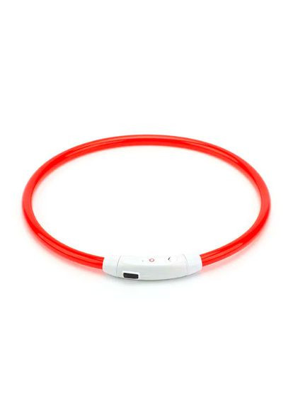 Светящийся LED ошейник для собак с зарядкой 50 см Красный Ecotoys (269341849)