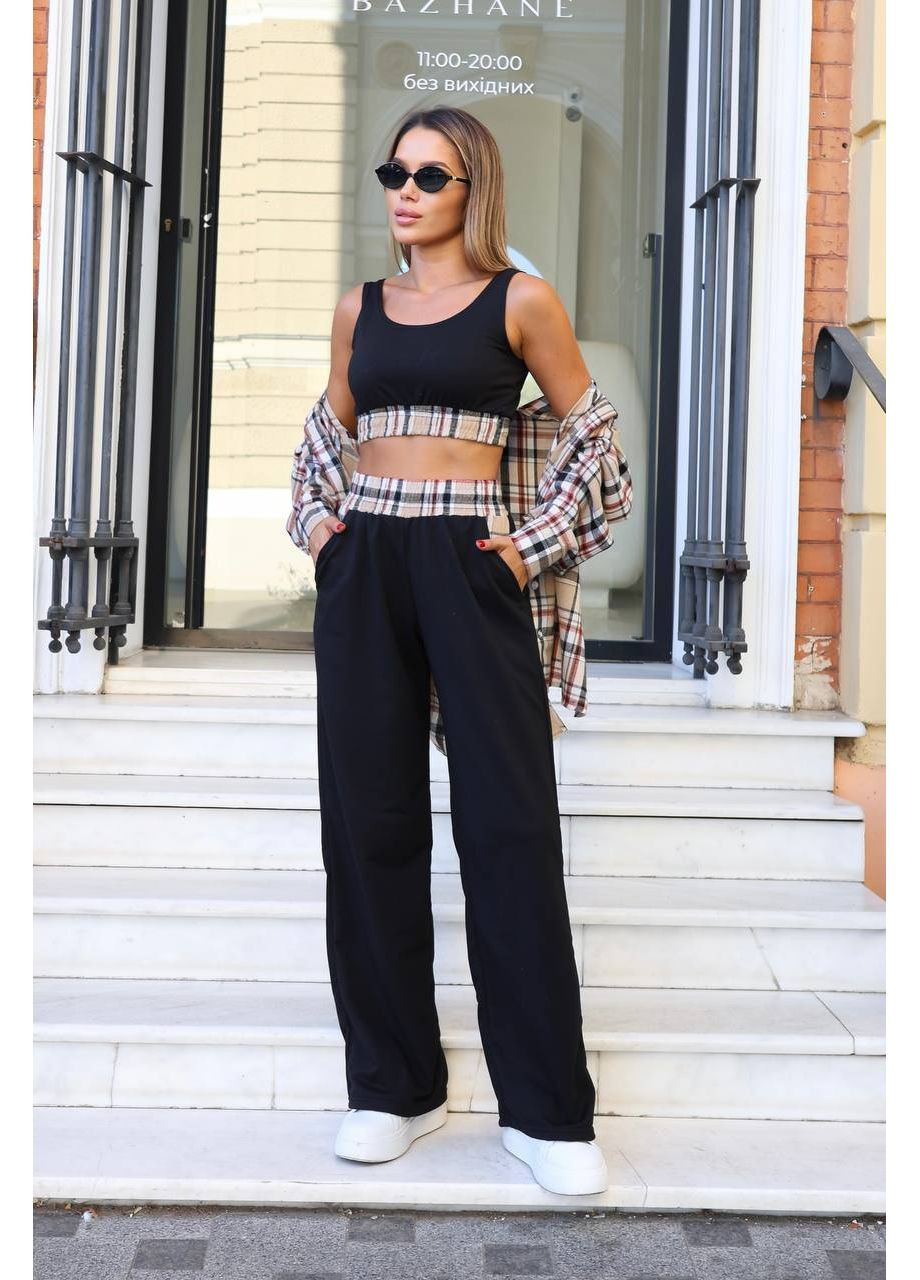 Костюм 3-ка в клітку з фланелі та двонитки (розмірна сітка в описі) ❤️ DK/DL Мода без кордонів (362188852)